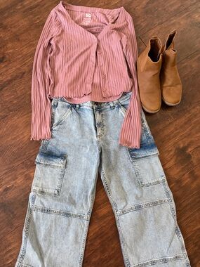 Outfit bundle- girl two piece set (size 14-16) jeans size 14 and boots
